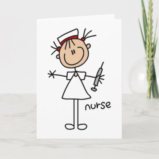 Nurse tekenafbeelding kaart (Voorkant)