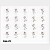 Nurse tekenafbeelding ronde sticker (Vel)