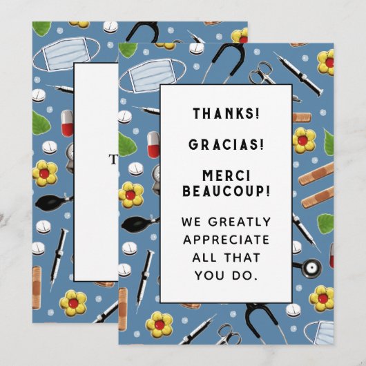 Nurse Thank You Card Bedankkaart (Voorkant / Achterkant)