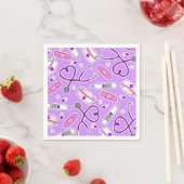 Nurse Theme Napkins Paarse Servetten (Insitu)