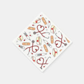 Nurse Theme Napkins Wit Servet (Hoek)