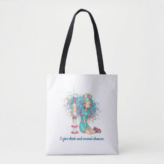 Nurse Tote Bag. I give shots and second chances. Draagtas