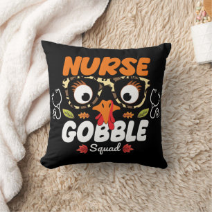 Nurse Turkey Gobble Squad Thanksgiving Nursing Kussen
