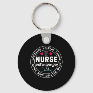 Nurse Unit Manager Waardering Hart Stethoscoop Sleutelhanger