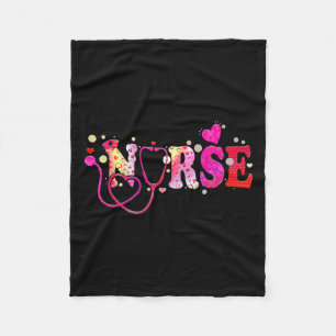 Nurse Valentijnsdag Valentijn Scrub Top Women Scr Fleece Deken