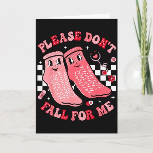 Nurse Valentine Non Slip Socks Please Dont Fall Fo Kaart (Voorkant)