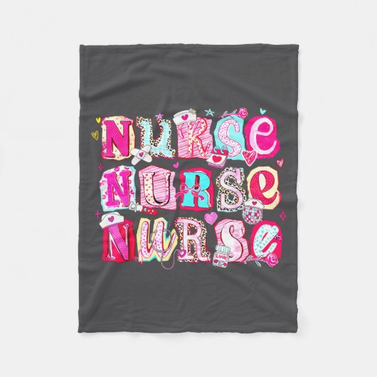 Nurse Valentines Stethoscope Valentine Nursing Gir Fleece Deken (Voorkant)