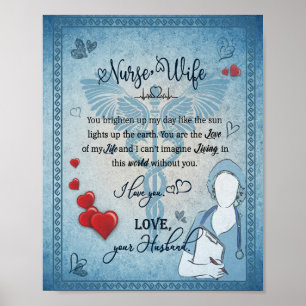Nurse Wife Gift   Brief aan de vrouw van de echtge Poster