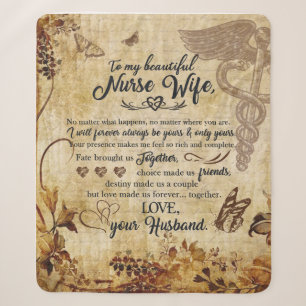 Nurse Wife Gifts Brief aan mijn mooie vrouw Sherpa Deken