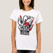 Nurse with a Curse | Fun Lipstick Nurse T-Shirt (Voorkant)