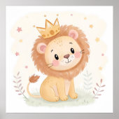 Nurserie de bébé lion – Impression d'animal mignon (Devant)