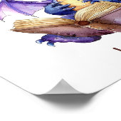 Nursery Art Poster Dragon Reading Personaliseren (Hoek)