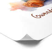 Nursery Art Poster Teddy Bear Gitaar  (Hoek)