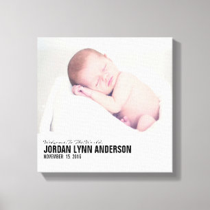 Nursery Baby Announcement Fotocanvas Afdrukken