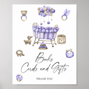 Nursery baby shower BOEKEN KAARTEN EN GESCHENKEN Poster