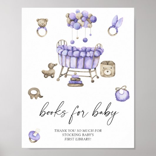 Nursery baby shower Boeken voor baby Poster (Voorkant)