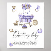 Nursery baby shower Zeg niet baby Poster (Voorkant)