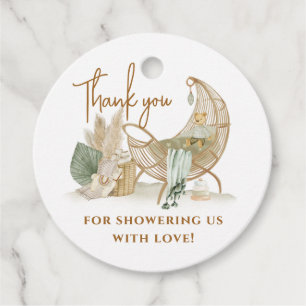 Nursery Boho Modern Greenery Baby shower Bedankjes Labels