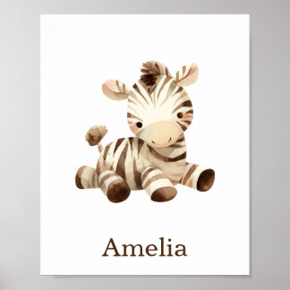 Nursery Decor Speelgoed Dier Zebra Geslacht Neutra Poster