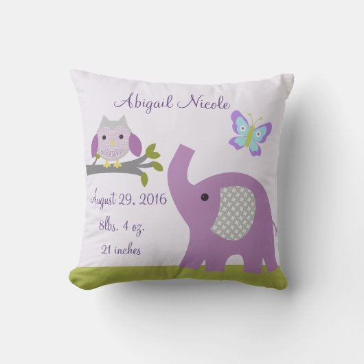 Nursery Dreamweaver Owl/Elephant Pillow Keepomwill Kussen (Voorkant)