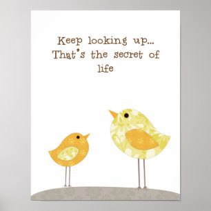 Nursery kinder kamerwandkunst (blijf omhoog kijken poster