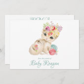 Nursery Kitten Monogram Baby shower Bedankkaart (Voorkant / Achterkant)
