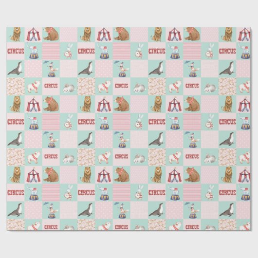 Nursery Patchwork Circus Pastell Pattern Cadeaupapier (Vlak)
