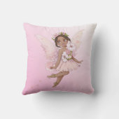 Nursery Quote Cute Fairy Pink Dark Hair Kussen (Achterkant)