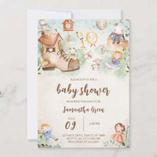 Nursery Rhyme Baby shower Kaart