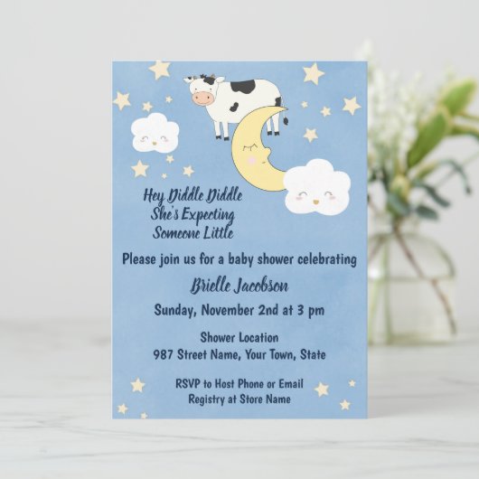 Nursery Rhyme Baby shower Uitnodiging (Staand voorkant)