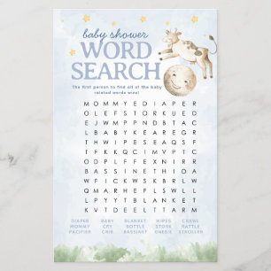 Nursery Rhyme Baby shower woord zoeken activiteit Flyer