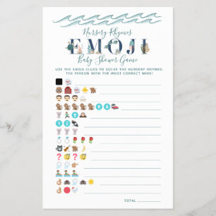 Nursery Rhyme Game under the Zee Baby shower Flyer