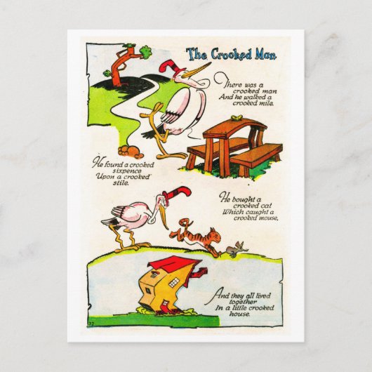 Nursery Rhyme - Het kromme Man Briefkaart (Voorkant)