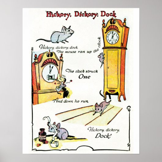 Nursery Rhyme "Hickory Dickory Dock" poster (Voorkant)