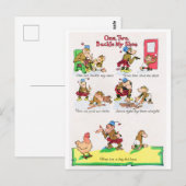 Nursery Rhyme - One Two Buckle My Shoe Briefkaart (Voorkant / Achterkant)