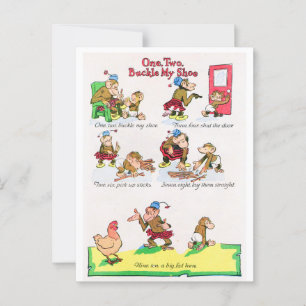 Nursery Rhyme - One Two Buckle My Shoe Briefkaart
