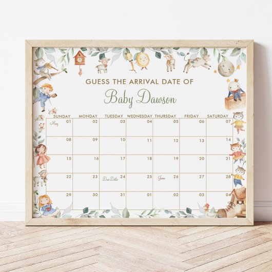 Nursery Rhyme raad Baby aankomst Datum showgame Poster