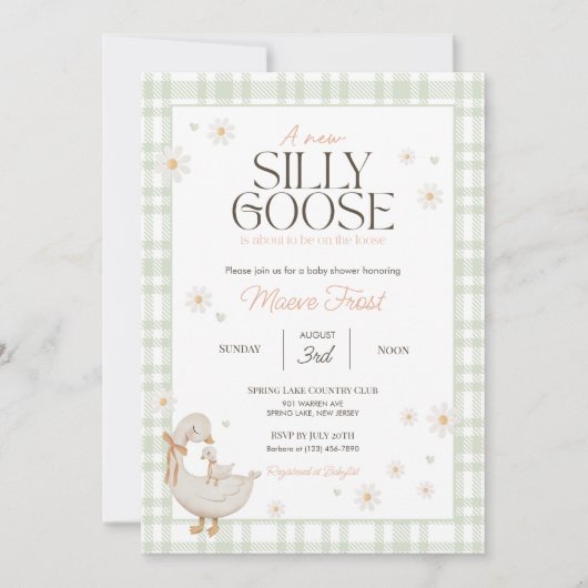 Nursery Rhyme Silly Goose Baby shower Invitation (Devant)