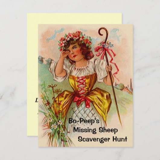 Nursery Rhyme - verjaardagsinVITATIES met de naam Kaart (Voorkant / Achterkant)