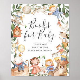 Nursery Rhymes Baby shower Books for Baby Sign Poster