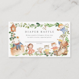 Nursery Rhymes Baby Shower Diaper Raffle Ticket Informatiekaartje