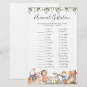 Nursery Rhymes Baby shower Diergiegame (Voorkant / Achterkant)