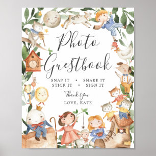 Nursery Rhymes Baby shower Foto Guestbook Poster