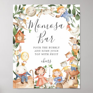 Nursery Rhymes Baby shower Mimosa Bar Sign Poster