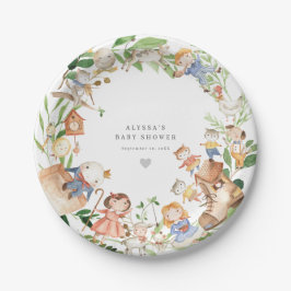 Nursery Rhymes Baby Shower Paper Plates Papieren Bordje