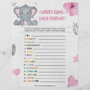 Nursery Rhymes Emoji Pictionary [Baby olifant] Briefhoofd