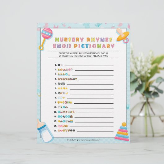 Nursery Rhymes Emoji Pictionary [Basics Blue] Briefhoofd (Staand voorkant)