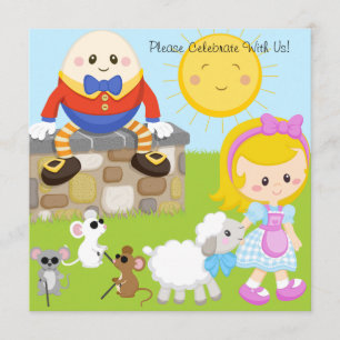 Nursery Rhymes Gepersonaliseerd Birthday-uitnodigi Kaart