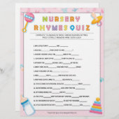 Nursery Rhymes Quiz [Baby Basics Pink] Briefhoofd (Voorkant / Achterkant)