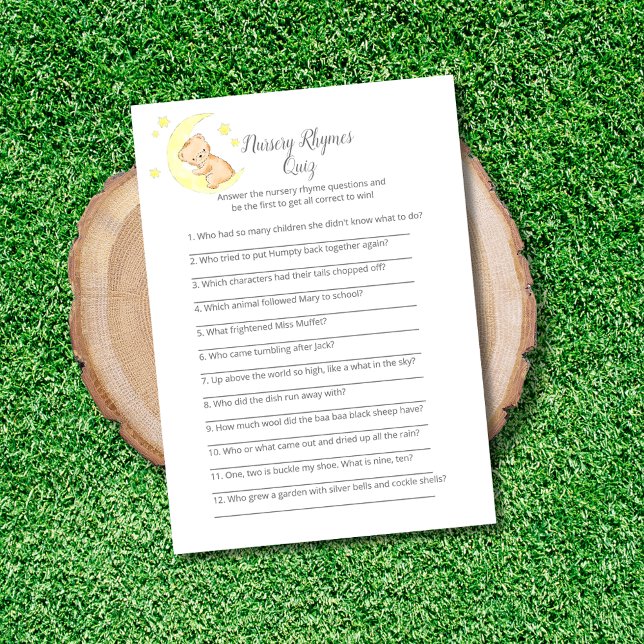 Nursery Rhymes Quiz Baby Sprinkle Game Kaart (Creator heeft geüpload)